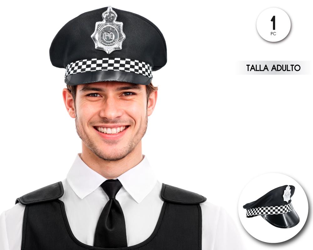 Gorra Policía Cuadros Disfraz