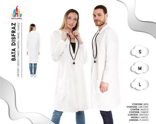 DISFRACE BATA BLANCA TALLA  L 18335