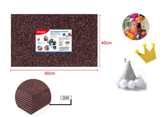 GOMA EVA CON PURPURINA 40*60CM 2MM MARRON