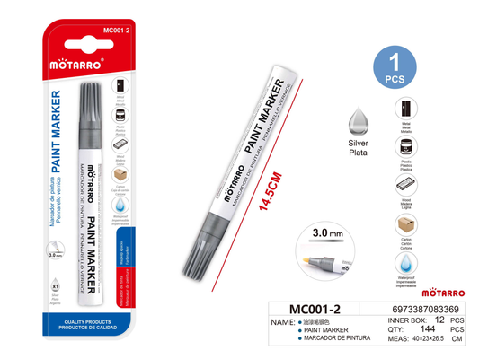 MARCADOR DE PINTURA 3.00mm PLATA