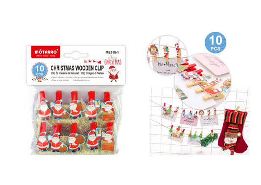 PINZAS DECORADA NAVIDAD 10PCS