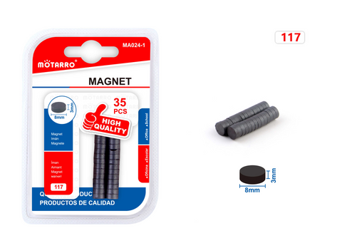 IMAN REDONDO 8MM*3MM 35PCS IMAN REDONDO 8MM*3MM 35PCS