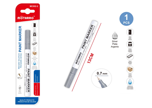 MARCADOR DE PINTURA 0.7mm PLATA