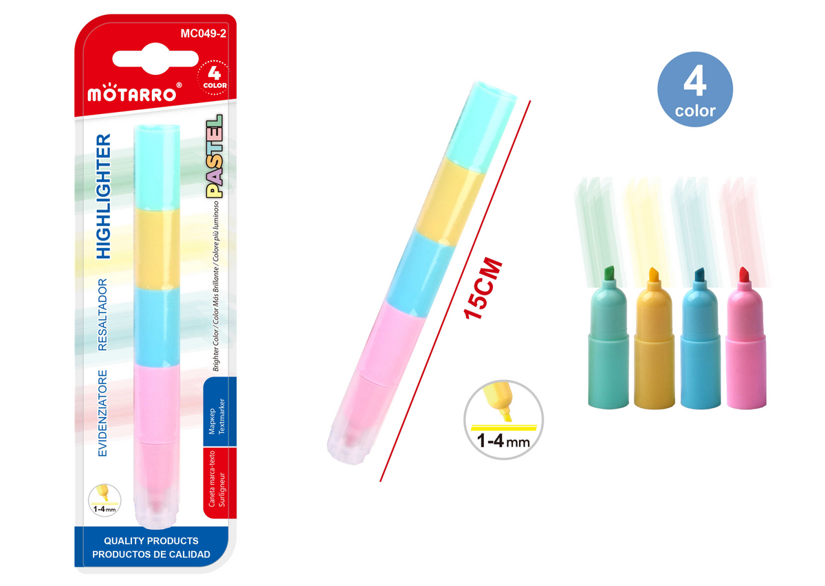 MARCADOR PASTEL 4PCS