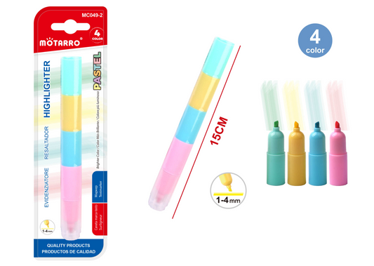 MARCADOR PASTEL 4PCS