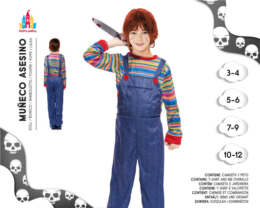 DISFRACE MUNECO ASESINO TALLA  4-6  20077