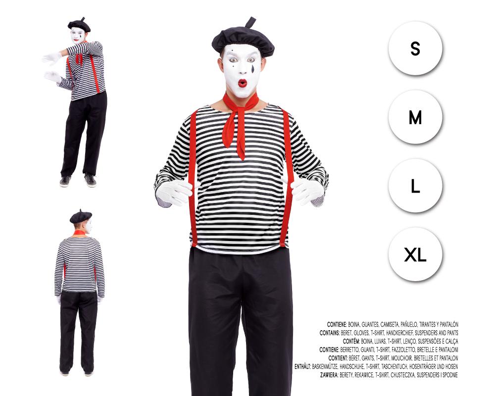 Disfraz de Mimo Hombre para Carnaval