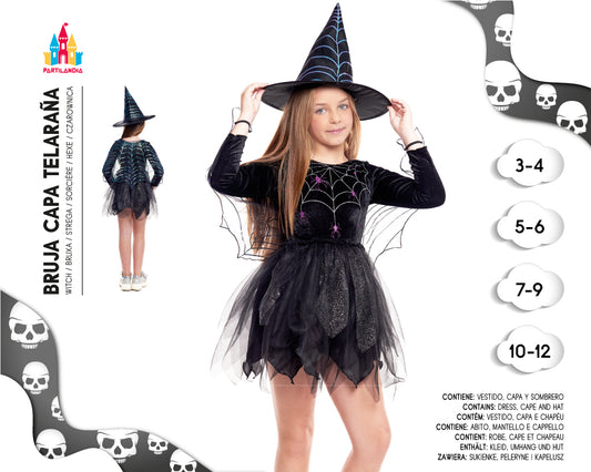 DISFRACE BRUJA TELARANA CAPA TALLA 3/4