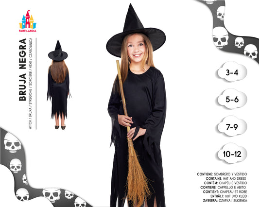 DISFRACE BRUJA NEGRA BASIC TALLA 10-12 22245