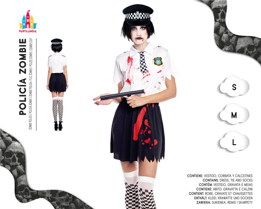 DISFRACE POLICIA MUJER ZOMBIE TALLA  L 22290