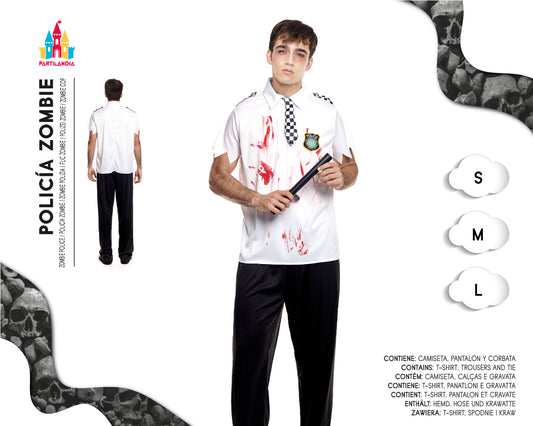 DISFRACE POLICIA HOMBRE ZOMBIE TALLA L 22297