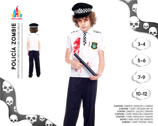 DISFRACE POLICIA NINO ZOMBIE TALLA 10/12 22301