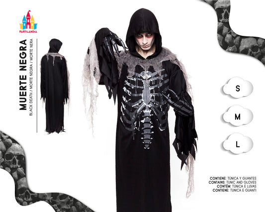 DISFRACE MUERTE NEGRA TALLA L 24449