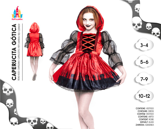 DISFRACE CAPERUCITA GOTICA TALLA 4-6 24570