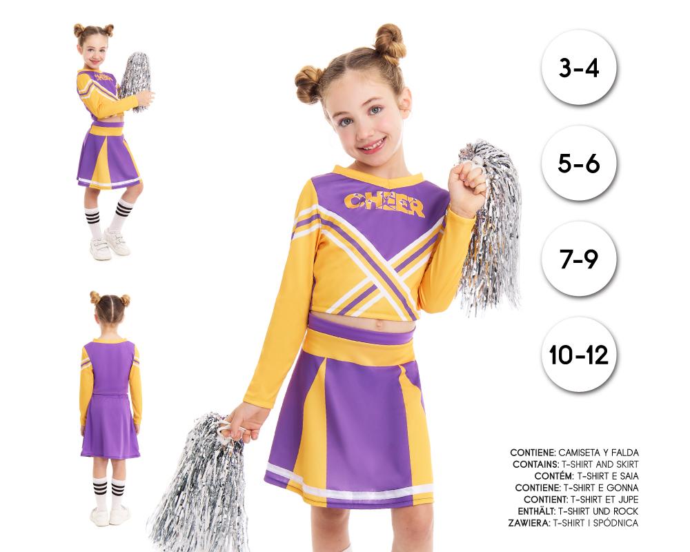 Disfraz de Cheerleader Morada para Carnaval