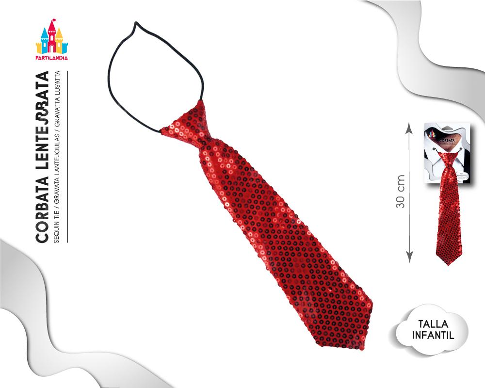 Corbata de Lentejuelas Roja Brillante para Disfraces y Fiestas