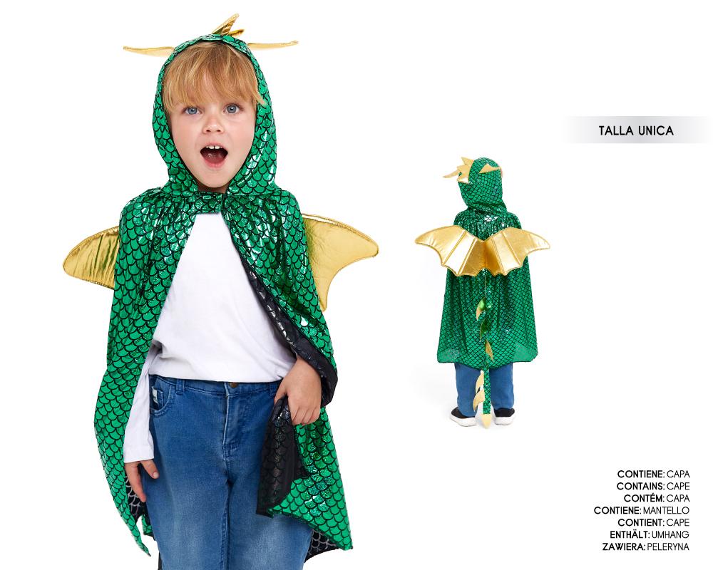 Capa de Dragón Verde Infantil