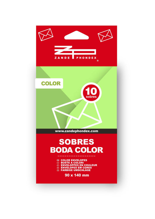 10 SOBRES 90X140 COLORES