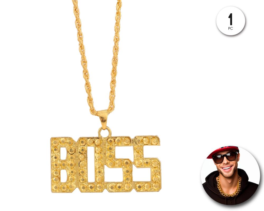 Collar Boss Dorado - Accesorio Disfraz
