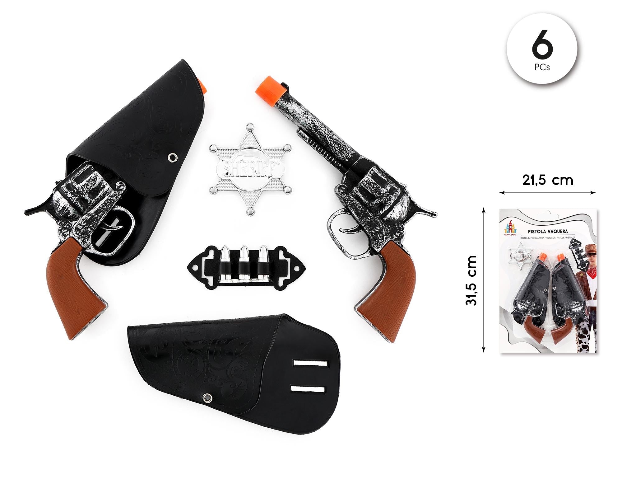 Blister de 2 Pistolas Vaqueras para Disfraces