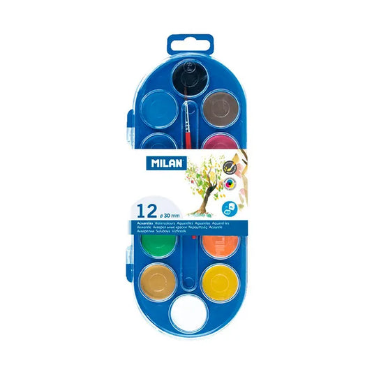 ACUARELA 12 COLORES MILAN 80011