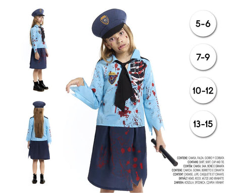 POLICIA ZOMBIE AZUL MUJER 5-6 POLICIA ZOMBIE AZUL MUJER 5-6