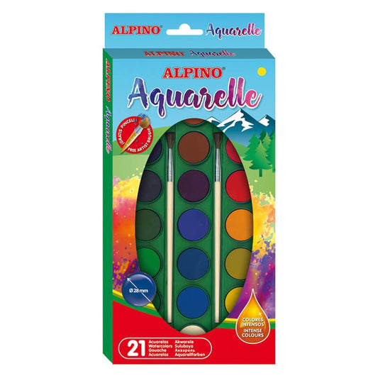 ESTUCHE ACUARELA ALPINO 21 COLORES SURT.