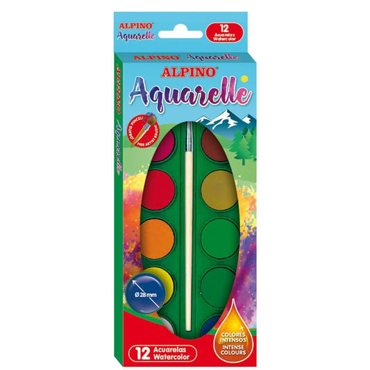ESTUCHE ACUARELA ALPINO 12 COLORES SURT.