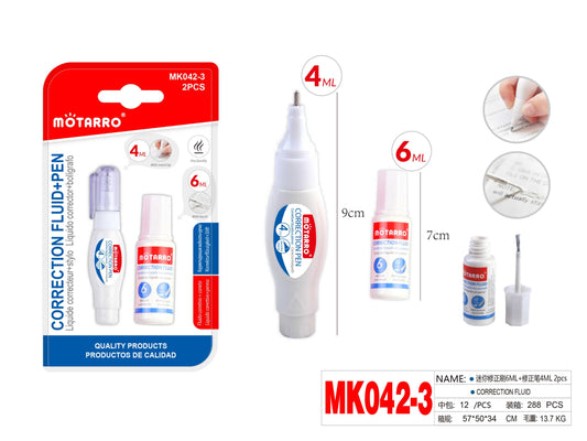 LIQUIDO CON CORRECTORA 6ML+LQD BOLI4ML 2pc
