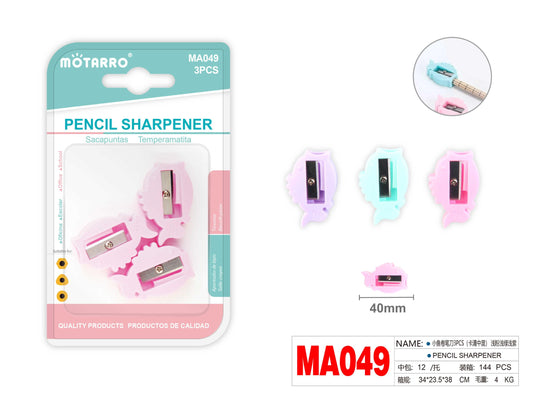 SACAPUNTAS PASTEL 3PCS