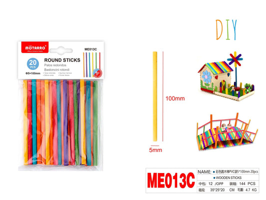 PALOS REDONDO 5*100mm 20pcs COLOR