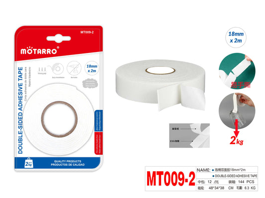 CINTA ADHESIVA DOBLE CARA 18mm*2m