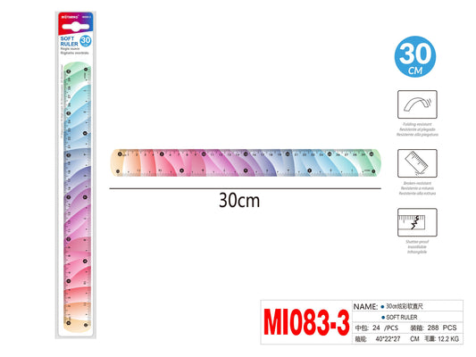REGLA FLEXIBLE COLORES 30cm