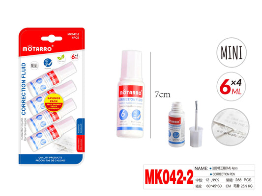 LIQUIDO CON CORRECTORA 6ML 4pcs