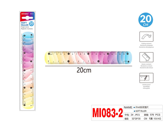 REGLA FLEXIBLE COLORES 20cm