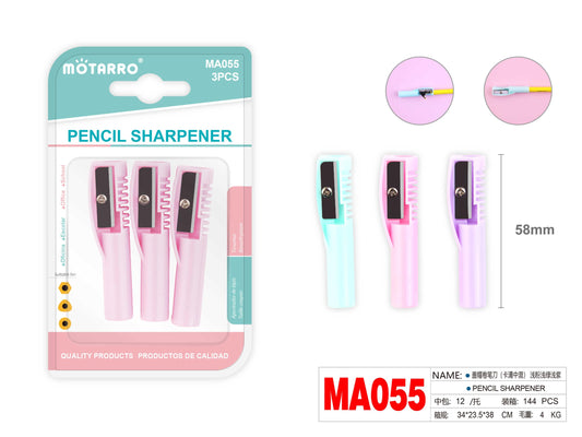 SACAPUNTAS PASTEL 58MM 3PCS