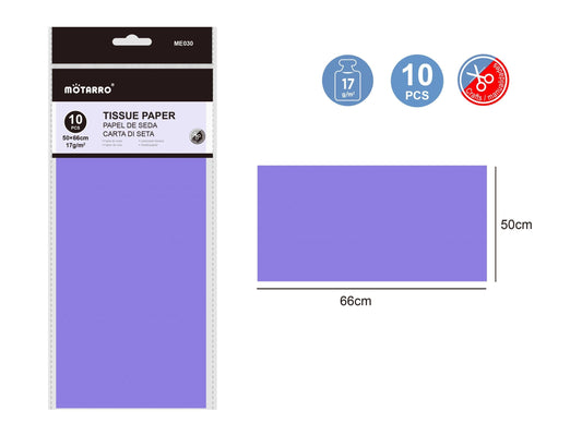 PAPEL DE SEDA VIOLETA 10PCS 66X50CM
