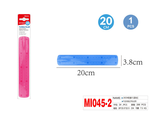 REGLA FLEXIBLE 20CM COLORES