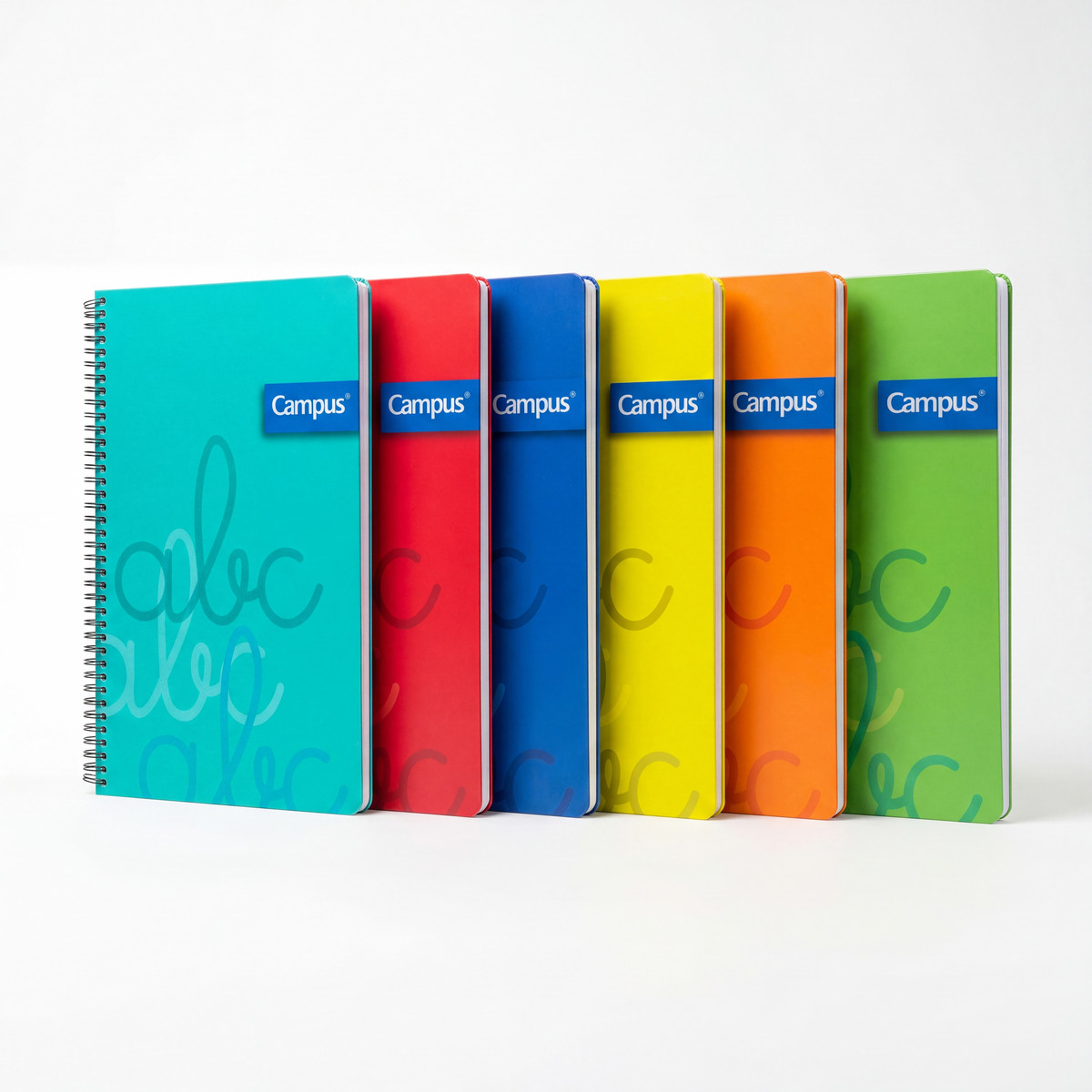 CAMPUS Premium 90 Cuadernos Espiral Tapa Plástico A4 — Pack 6 Colores