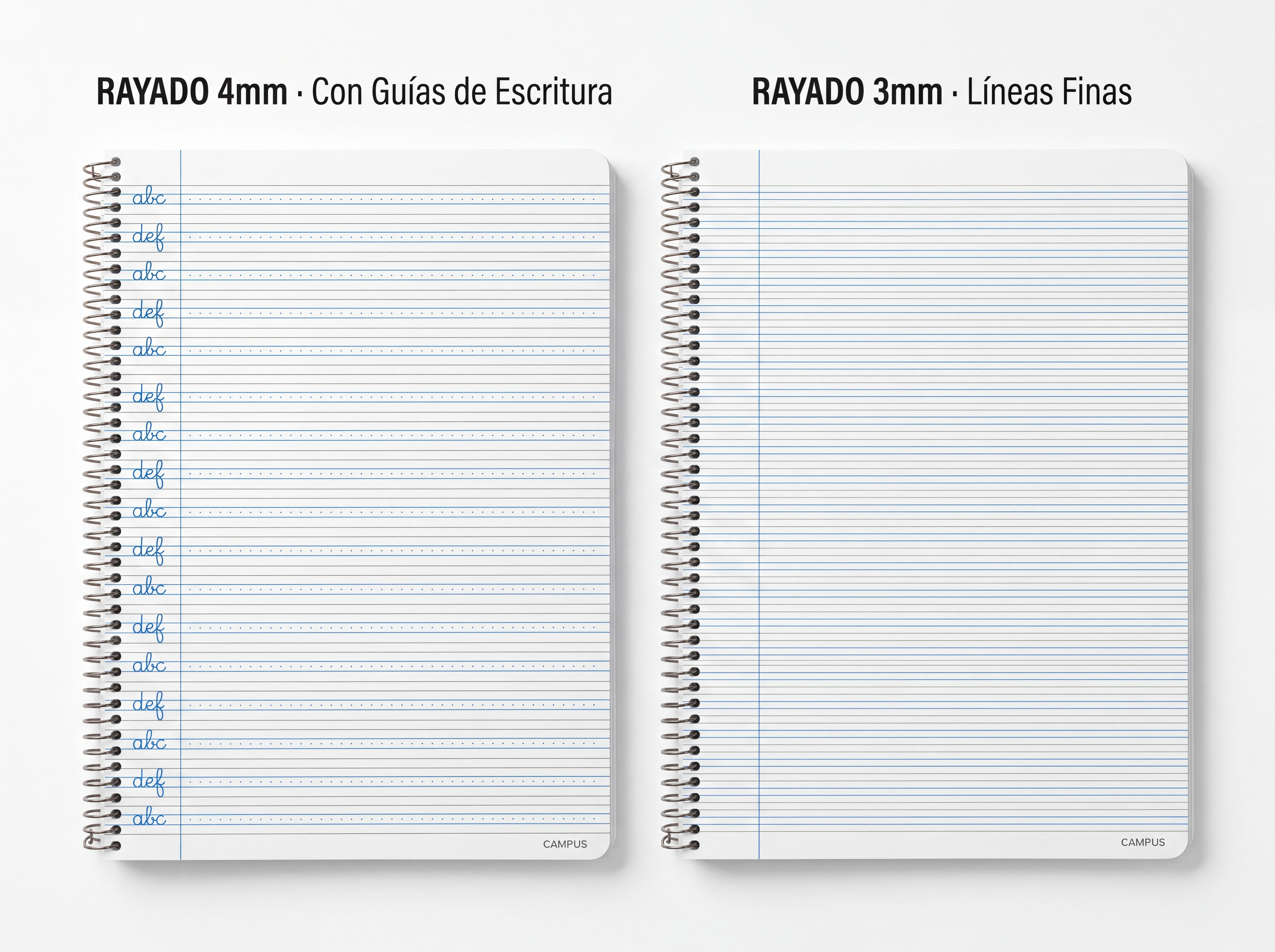 CAMPUS Premium 90 Cuadernos Espiral Tapa Plástico A4 — Pack 6 Colores