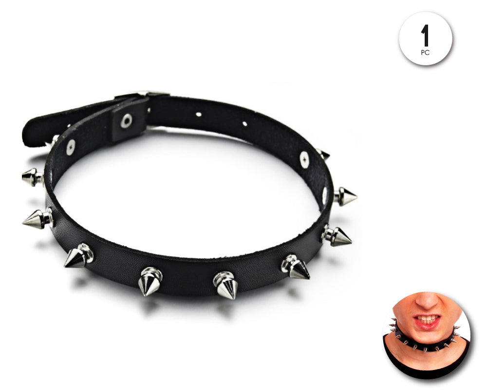 COLLAR PUNKY DE PUAS Y BRILLANTES