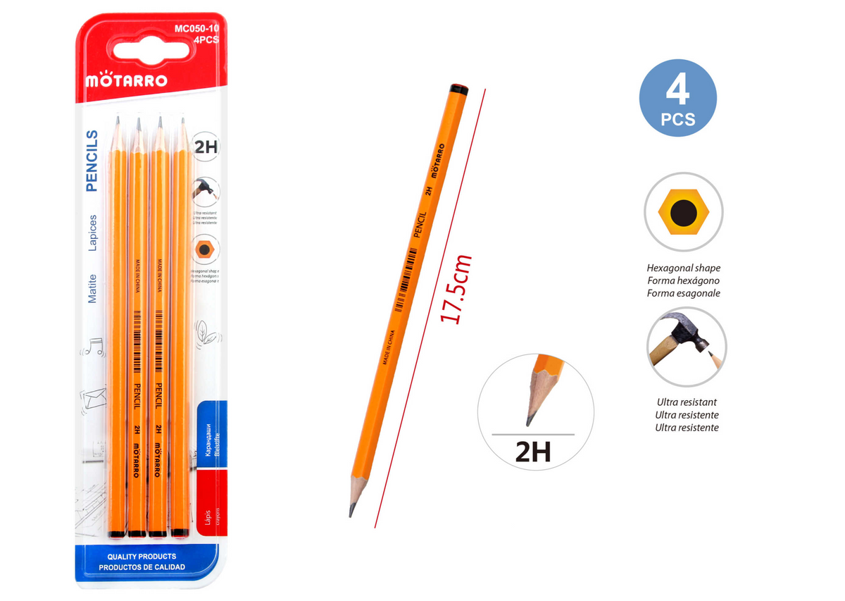 LAPICES 2H 4PCS