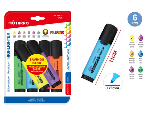 ROTULADOR FLUORECENTE PACK DE 6