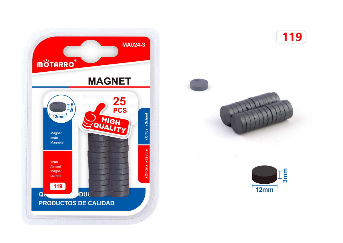 IMAN REDONDO 12MM*3MM 25PCS