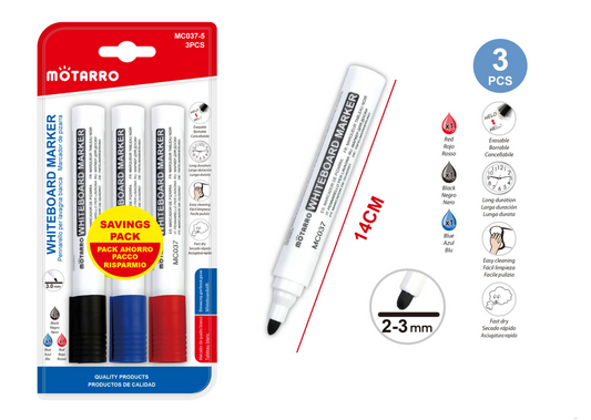 MARCADOR PIZARRA 3PCS 2-3mm