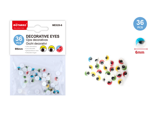 OJOS DECORATIVOS 6MM 36PCS