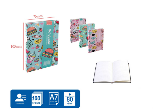 CUADERNO DE NOTAS 1 RAYA A7 80G 100H PASTEL DIBUJOS 4 MODELOS