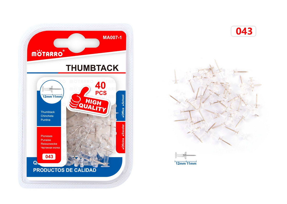 CHINCHETAS TRANSPARENTE 40PCS