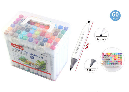 CAJA 60 ROTULADORES DOBLE PUNTAS MARKER