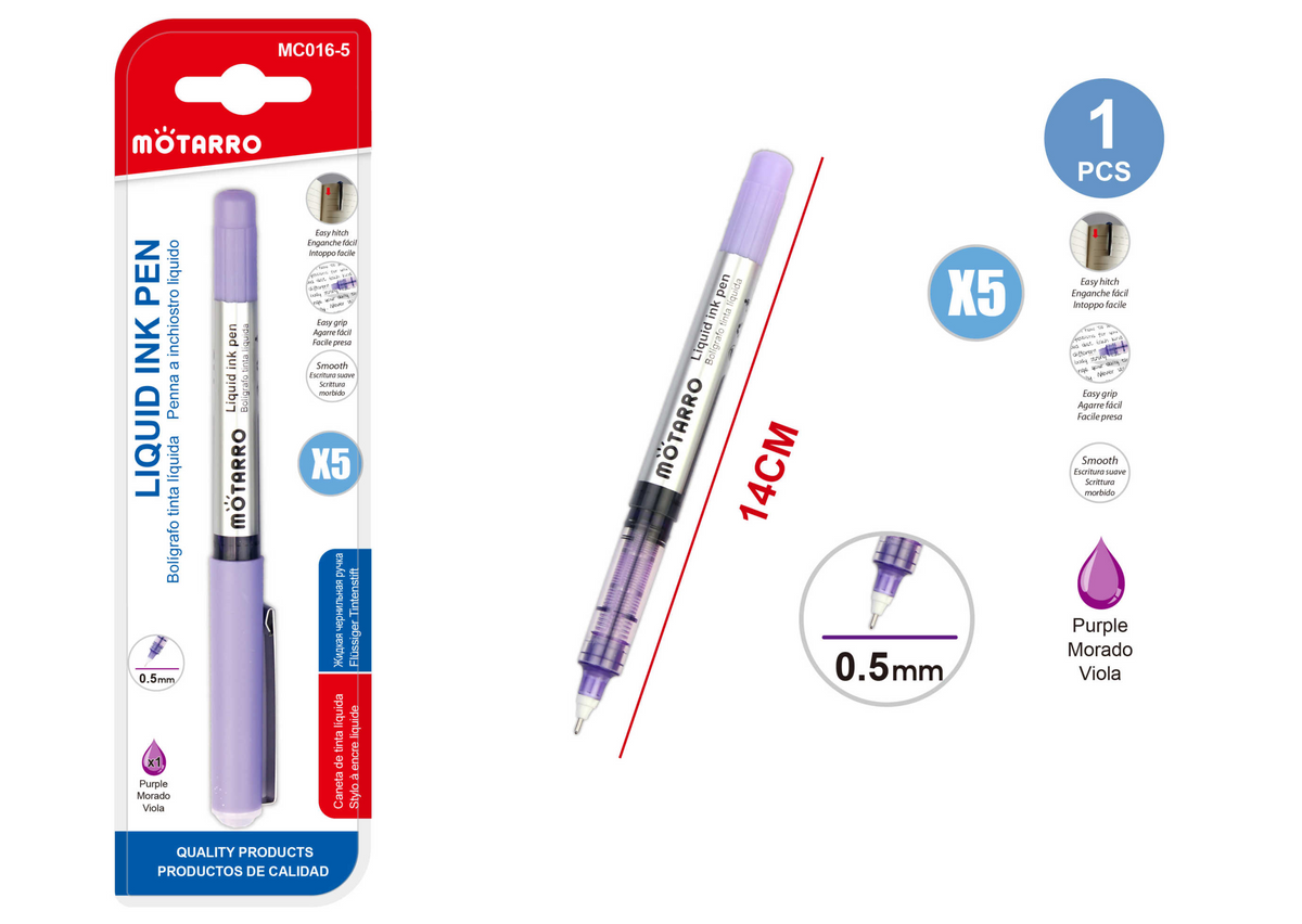 BOLIGRAFO TINTA LIQUIDA VIOLETA 0.5MM